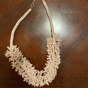NWOT pale pink coral short statement necklace